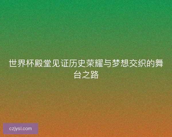 世界杯殿堂见证历史荣耀与梦想交织的舞台之路