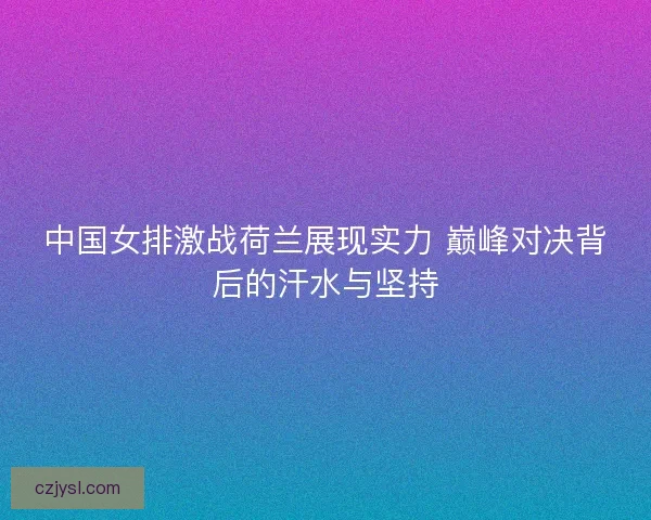 中国女排激战荷兰展现实力 巅峰对决背后的汗水与坚持