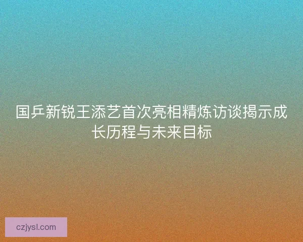 国乒新锐王添艺首次亮相精炼访谈揭示成长历程与未来目标