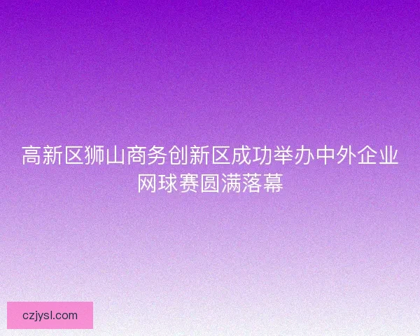 高新区狮山商务创新区成功举办中外企业网球赛圆满落幕